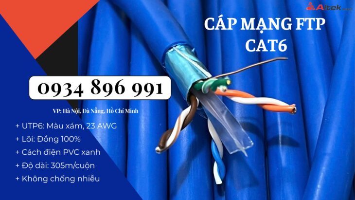 CÁP MẠNG CHỐNG NHIỄU CAT6 23AWG CÓ SẴN KHÁNH HÒA, GIA LAI, BÌNH ĐỊNH