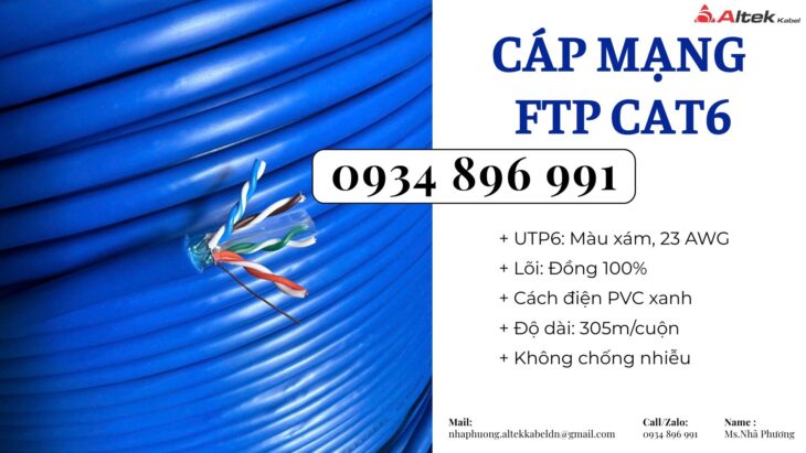 CÁP MẠNG CHỐNG NHIỄU CAT6 23AWG CÓ SẴN KHÁNH HÒA, GIA LAI, BÌNH ĐỊNH
