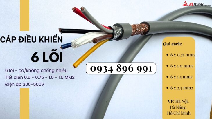 Cáp Điều Khiển 6 Lõi Chống Nhiễu Khánh Hòa, Gia Lai, Bình Định Cáp Điều Khiển 6 Lõi Chống Nhiễu Khánh Hòa, Gia Lai, Bình Định