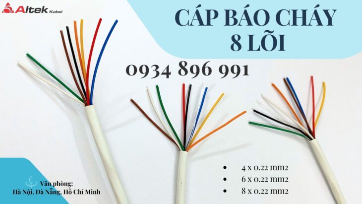 Cáp Tín Hiệu Báo Cháy 8 Lõi 0.22 Mm2 Đà Nẵng, Hà Nội, Hồ Chí Minh