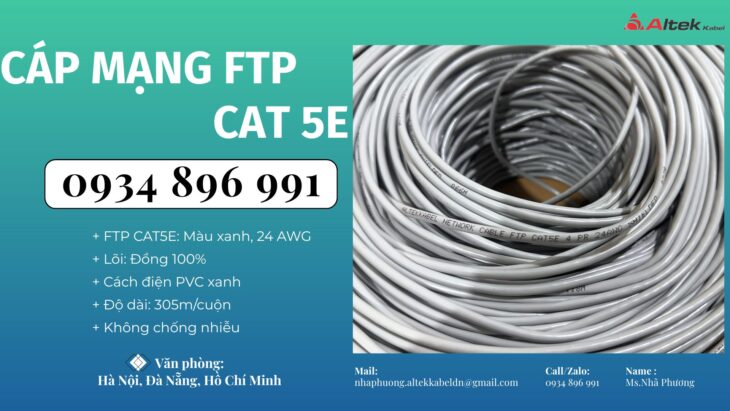 Cáp Mạng Ftp Cat 5e –24awg Giao Ngay Huế, Đà Nẵng, Quảng Trị.