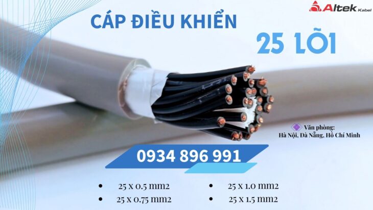 Cáp Tín Hiệu 25X 1.0 mm2 Dùng Trong Hệ Thống Điều Khiển Quy Nhơn, Bình Định, Gia Lai