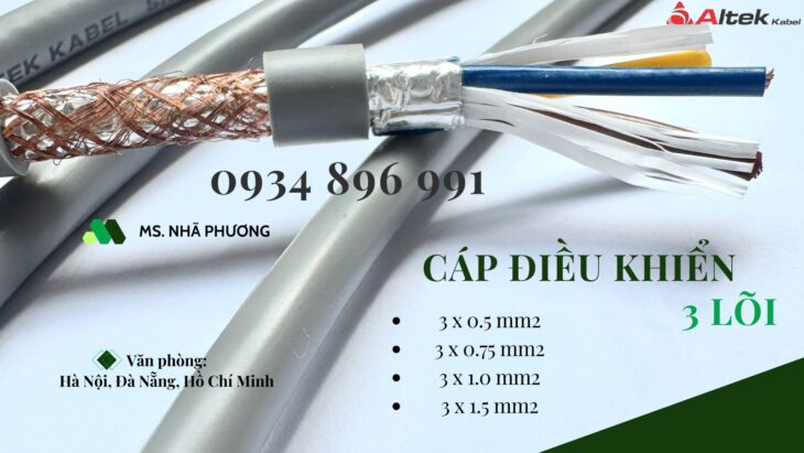 Cáp Tín Hiệu Chống Nhiễu 3×1.5 Quảng Bình, Quảng Nam, Quảng Ngãi