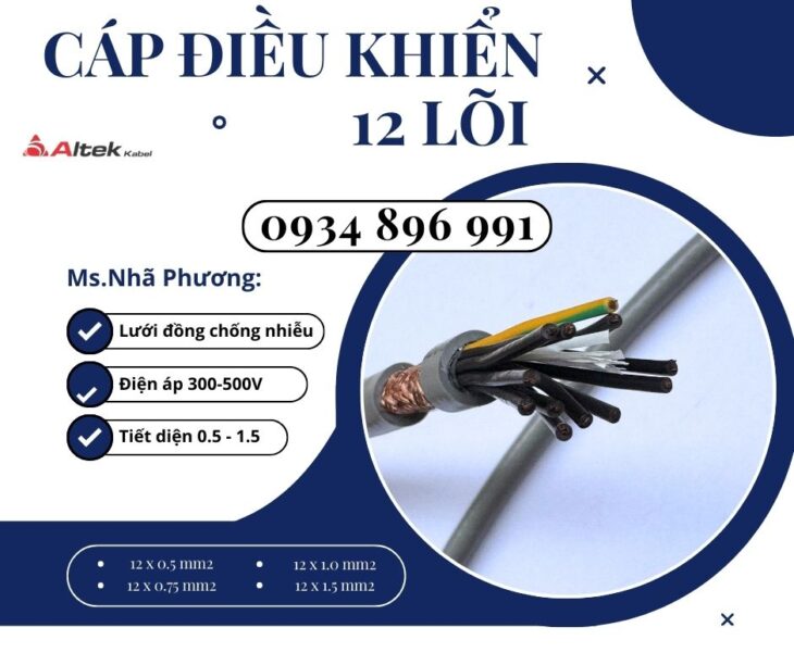 Cáp Tín Hiệu 12 Lõi 0.5mm² Có Sẵn Đà Nẵng, Hà Nội, Hồ Chí Minh