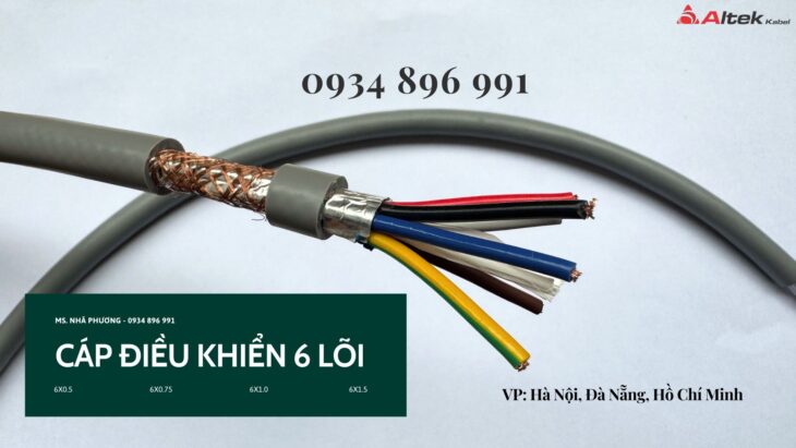 Cáp Điều Khiển 6×1.0 Mm2 Chống Nhiễu Khánh Hòa, Gia Lai, Bình Định