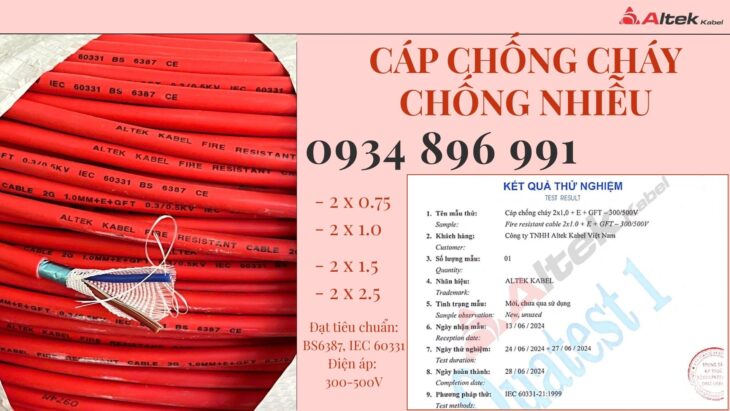 Cáp Chống Cháy Chống Nhiễu 2×2.5 Đà Nẵng, HÀ NỘI, HỒ CHÍ MINH