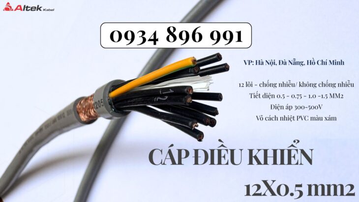 Cáp Điều Khiển 12 Lõi Chống Nhiễu Đà Nẵng, Huế, Quảng Trị