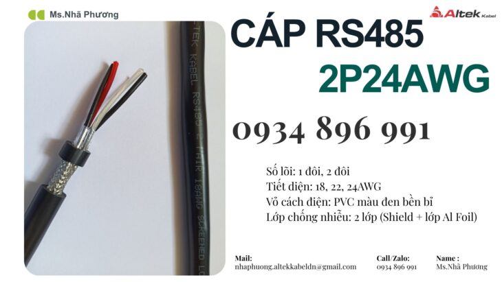 CÁP TRUYỀN THÔNG RS485 2 PAIR 24 AWG ĐÀ NẴNG, HUẾ, QUẢNG TRỊ