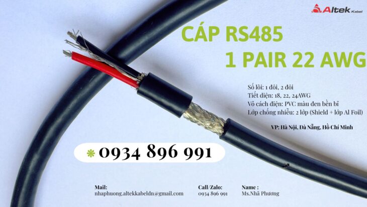Cáp Tín Hiệu Rs485 1 Pair 22 Awg Quảng Nam, Quảng Ngãi, Quảng Bình.