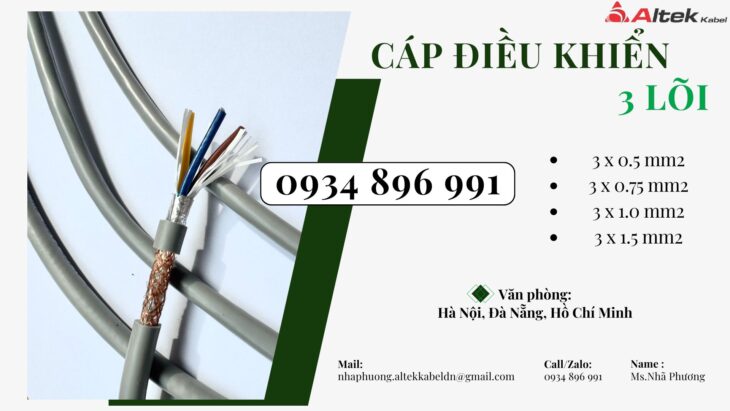 Cáp Tín Hiệu Chống Nhiễu 3×1.5 Quảng Bình, Quảng Nam, Quảng Ngãi