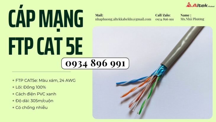 Cáp Mạng Ftp Cat 5e –24awg Chống Nhiễu Thanh Hóa, Nghệ An, Hà Tĩnh.