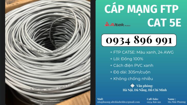 Cáp Mạng Ftp Cat 5e –24awg Giao Ngay Huế, Đà Nẵng, Quảng Trị.