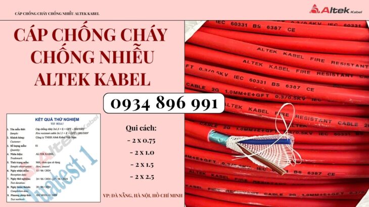 Cáp Chống Cháy Chống Nhiễu 2×2.5 Mm2 Giao Ngay Hà Nội, Bắc Ninh, Hưng Yên.