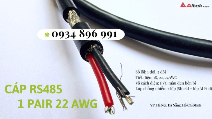 Cáp Tín Hiệu Rs485 1 Pair 22 Awg Quảng Nam, Quảng Ngãi, Quảng Bình.
