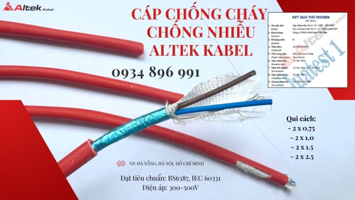 Cáp Điện Chống Cháy Chống Nhiễu 2×1.5 Bình Dương, Quảng Nam, Quảng Ngãi.