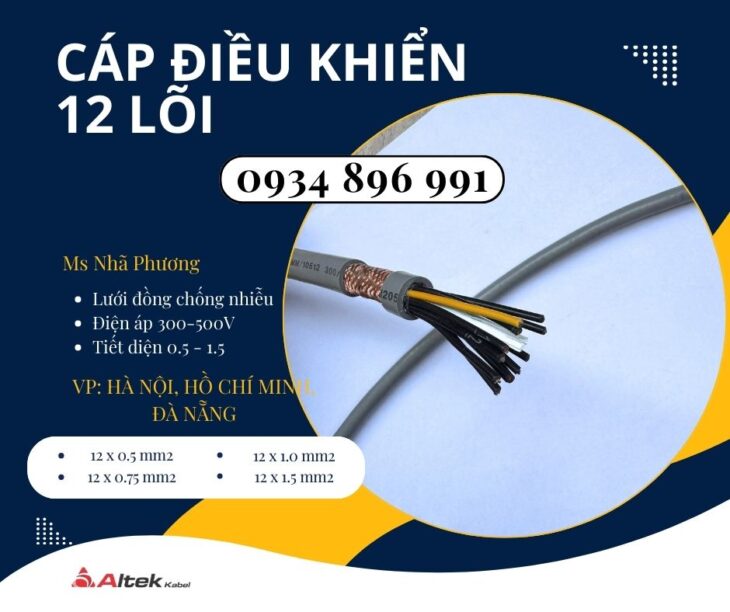 Cáp Tín Hiệu 12 Lõi 0.5mm² Có Sẵn Đà Nẵng, Hà Nội, Hồ Chí Minh