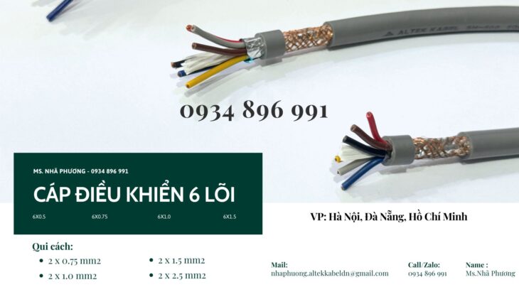 Cáp Điều Khiển 6×1.0 Mm2 Chống Nhiễu Khánh Hòa, Gia Lai, Bình Định