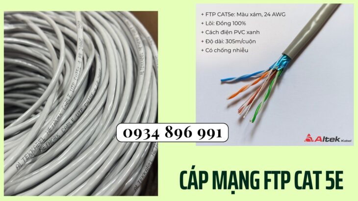 Cáp Mạng Ftp Cat 5e –24awg Chống Nhiễu Thanh Hóa, Nghệ An, Hà Tĩnh.