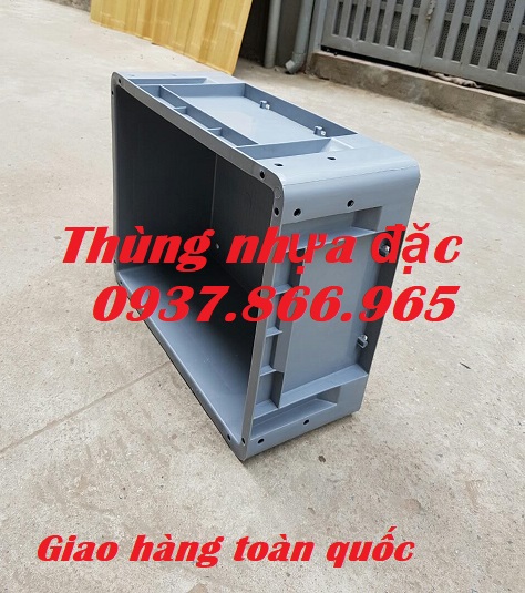Bán thùng đặc có lỗ thoát khí dưới đáy, thùng nhựa cơ khí, khay nhựa