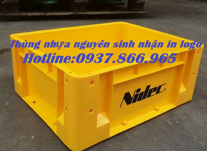 Bán thùng đặc có lỗ thoát khí dưới đáy, thùng nhựa cơ khí, khay nhựa