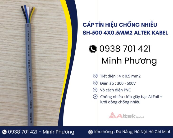 Cáp tín hiệu chống nhiễu SH-500 4×0.5mm2 Altek Kabel Đà Nẵng, Hải Phòng, Cần Thơ
