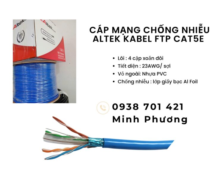 Cáp mạng chống nhiễu ftp cat6 Altek Kabel Đà Nẵng, Đắk Lắk, Gia Lai