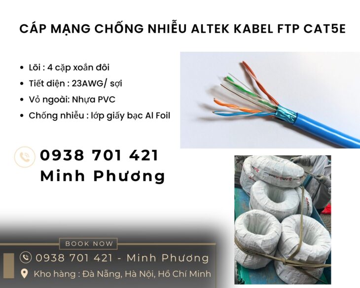 Cáp mạng chống nhiễu ftp cat6 Altek Kabel Đà Nẵng, Đắk Lắk, Gia Lai