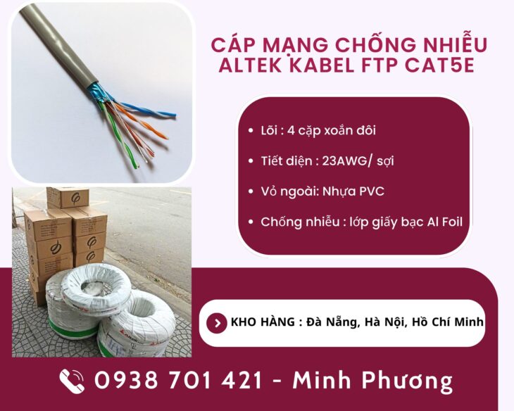 Cáp mạng chống nhiễu Altek Kabel FTP cat5e Hà Nội, Bình Định, Quảng Bình