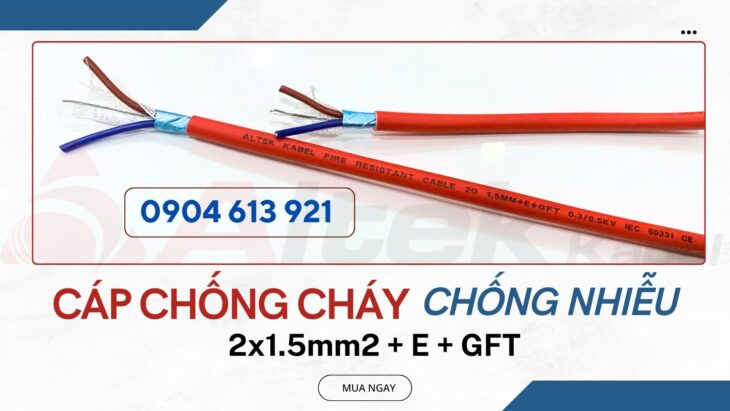 Cáp Chống Cháy Chống Nhiễu Altek Kabel 2×1.5mm2 đạt tiêu chuẩn IEC60331, BS6387
