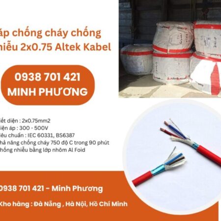 Cáp điện chống cháy chống nhiễu 2×0.75 Altek Kabel sẵn kho Đà Nẵng, Hà Nội, Hồ Chí Minh