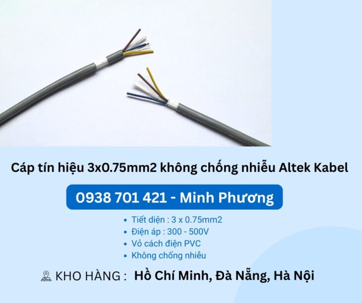 Cáp điều khiển không chống nhiễu CT-500 3×0.75 Altek Kabel Đà Nẵng, Hải Dương, Hải Phòng