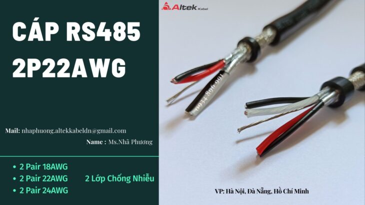 CÁP TRUYỀN THÔNG RS485 2 PAIR 22 AWG ĐÀ NẴNG, HUẾ, QUẢNG TRỊ