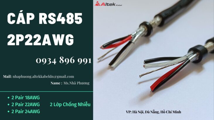 CÁP TRUYỀN THÔNG RS485 2 PAIR 22 AWG ĐÀ NẴNG, HUẾ, QUẢNG TRỊ