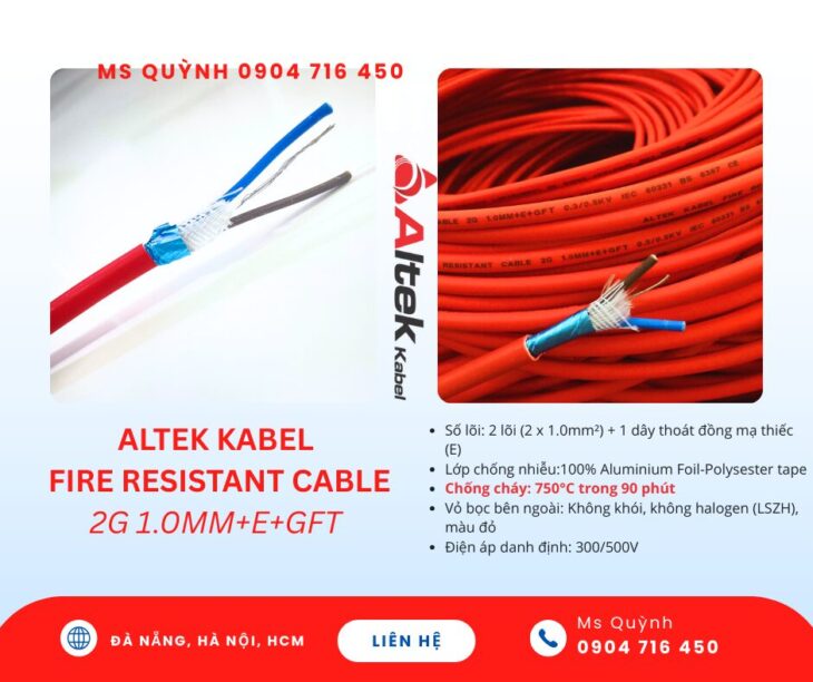 Cáp chống cháy chống nhiễu Altek Kabel 2×1.0 Sài Gòn, Hà Nội, Đà Nẵng, Đồng Nai