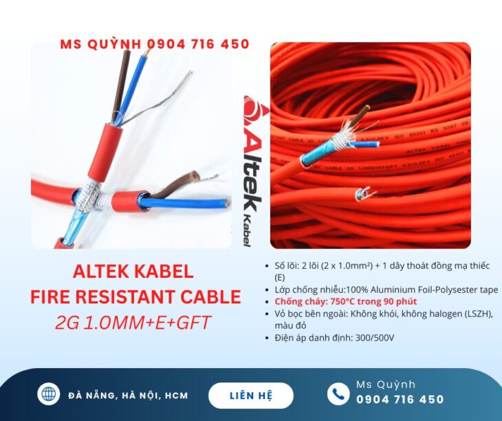 Cáp chống cháy chống nhiễu Altek Kabel 2×1.0 Sài Gòn, Hà Nội, Đà Nẵng, Đồng Nai