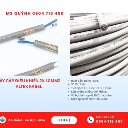 Cáp điều khiển Altek Kabel 2×1.0mm2 DVVS Đà Nẵng, Huế, Quảng Ngãi, Bình Định