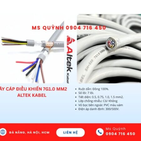 Dây cáp tín hiệu 7×0.5, 7×0.75, 7×1.0, 7×1.5 Altek Kabel Đà Nẵng, Hà Nội, Bình Định, Quy Nhơn, Huế