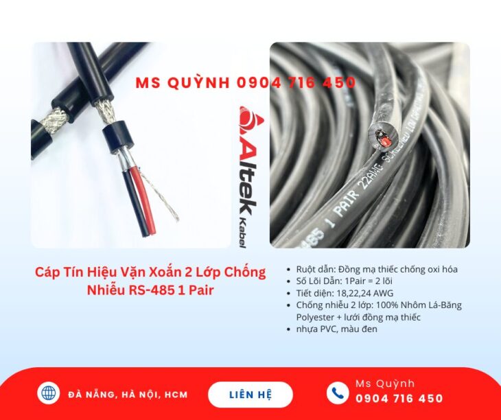 Cáp tín hiệu RS485 24awg,22awg,18awg Altek Kabel Sài Gòn, Đồng Nai, Bình Dương, Đà Nẵng