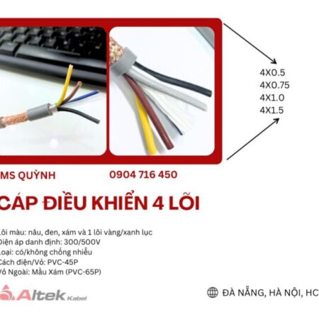 Cáp điều khiển Altek Kabel 4×0.5, 4×0.75, 4×1.0, 4×1.5