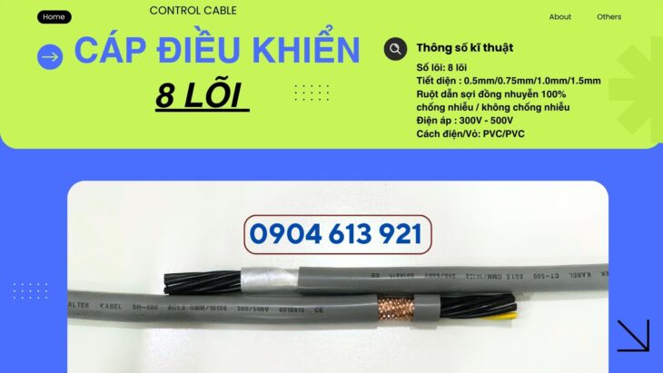 Cáp điều khiển 8×0.5/8×0.75/8×1.0/8×1.5 Altek Kabel chính hãng