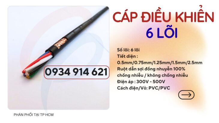 Control Cabel 6 cores Sangjin / cáp điều khiển 6×0.75 Sangjin TPHCM