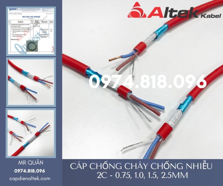 Altek Kabel: Cáp chống cháy chống nhiễu 2×2.5+E+GFT
