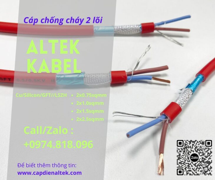 Altek Kabel: Cáp chống cháy chống nhiễu 2×2.5+E+GFT
