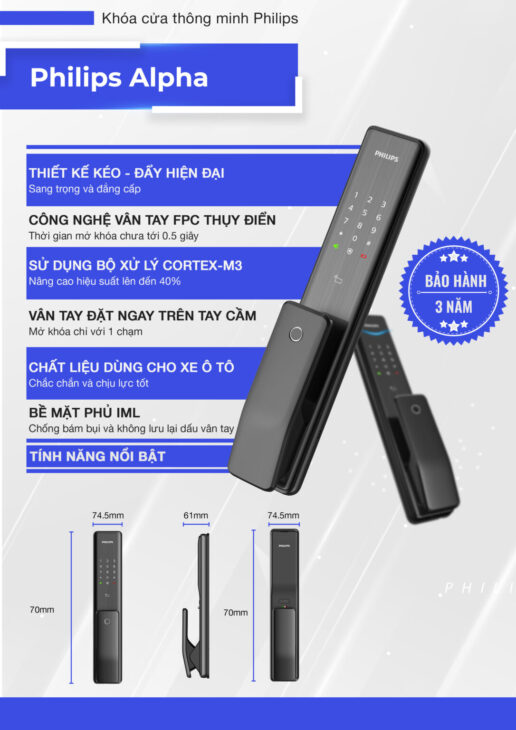 Khóa vân tay Philips Alpha-5