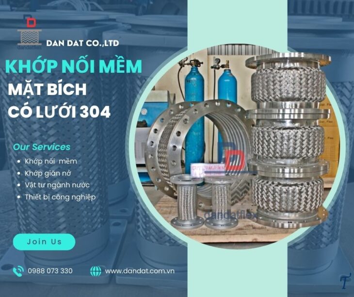 Khớp chống rung kim loại/ Khớp chống rung mặt bích/ Khớp nối mềm chống rung bằng inox