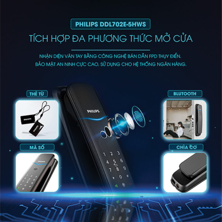 Khóa vân tay Philips DDL702E-5HWS