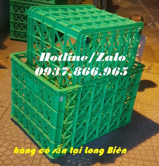 Sọt nhựa dùng trong các nhà máy kéo hàng, sọt 8 bánh xe, sọt nhựa kéo hàng tại Hà Nô