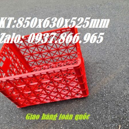 Sọt nhựa dùng trong các nhà máy kéo hàng, sọt 8 bánh xe, sọt nhựa kéo hàng tại Hà Nô