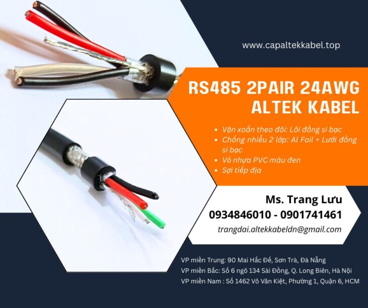 Cáp truyền thông RS485 2 Pair 24awg Hà Nội, Đà Nẵng, HCM