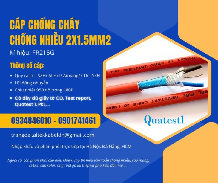 Cáp tín hiệu FR 2×1.5 chống cháy chống nhiễu Altek Kabel